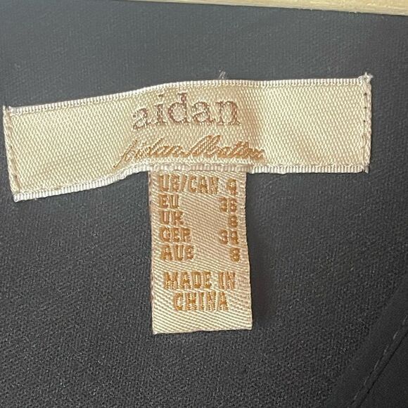 Aidan Mattox Black Stretch Lace Beaded Blouson Dress Size 4 - Picture 16 of 16